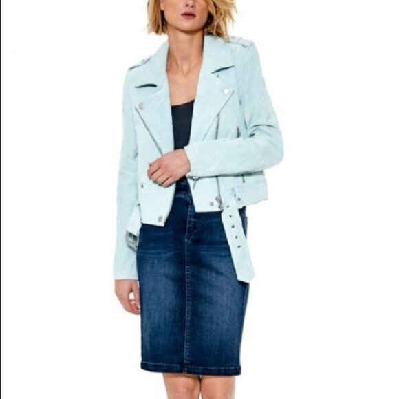 🆕BLANKNYC Suede Moto Jacket Basil (Mint) Medium - Picture 3 of 11